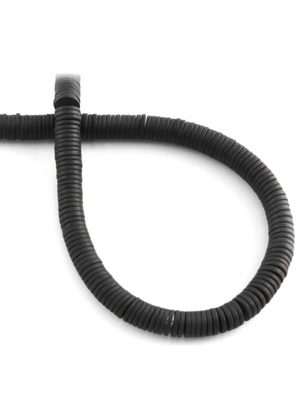 Hematit Doğal Taş Mat Siyah 6X1MM Dizi