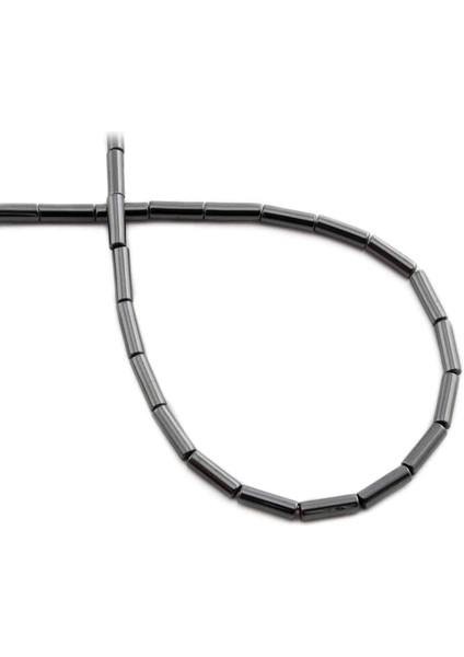 Hematit Doğal Taş Parlak Füme Silindir Kesim 3X9MM Dizi