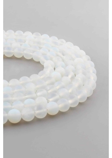 Opal Doğal Taş Mat Küre Kesim 8mm Dizi