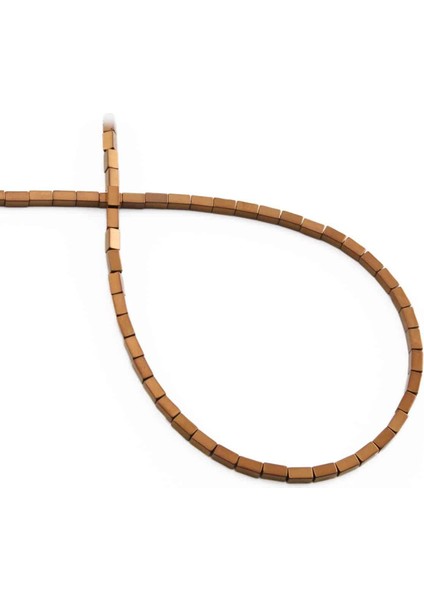 Hematit Doğal Taş Parlak Kahverengi Dikdörtgen Kesim 2X4MM Dizi