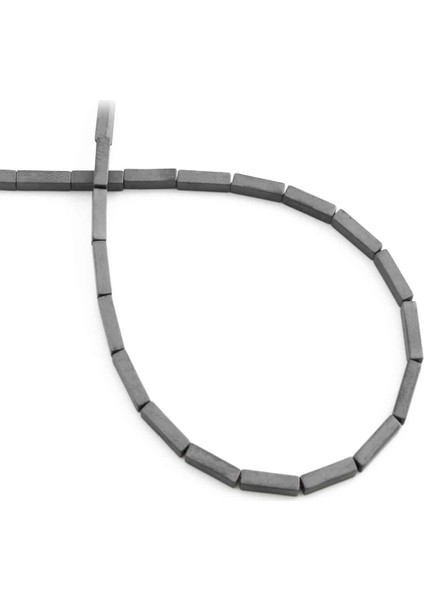 Hematit Doğal Taş Mat Gri Dikdörtgen Kesim 2X8MM Dizi