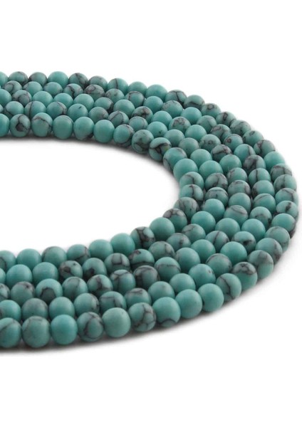 Sıkma Turkuaz Parlak Açık Mavi Küre Kesim 4mm Dizi