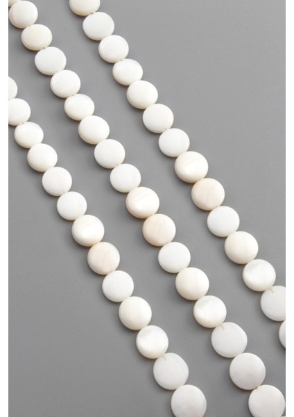 Sedef Doğal Taş Parlak Beyaz Daire Kesim 9X3MM Dizi [ab+] fiyatları