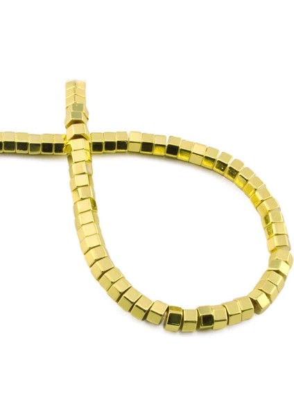 Hematit Doğal Taş Parlak Altın Sarı 6X3MM Dizi