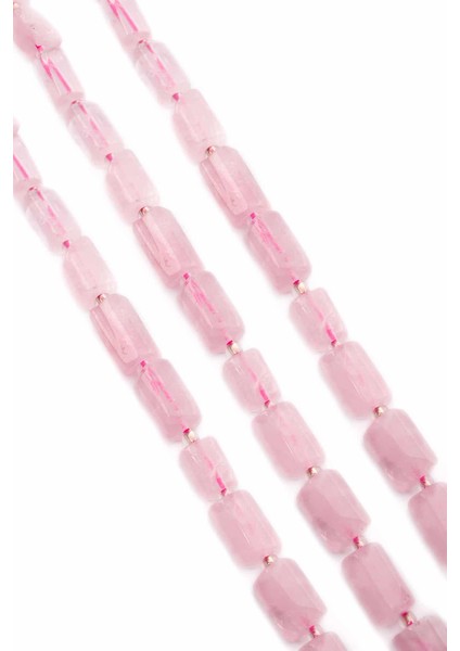 Pembe Kuvars Doğal Taş Silindir Kesim 7X12MM Dizi fiyatları