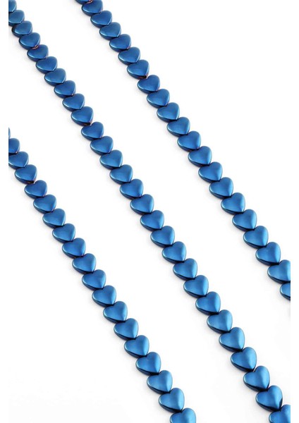 Hematit Doğal Taş Parlak Mavi Kalp Kesim 8mm Dizi fiyatları