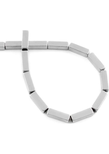 Hematit Doğal Taş Parlak Gümüş 4X13MM Dizi