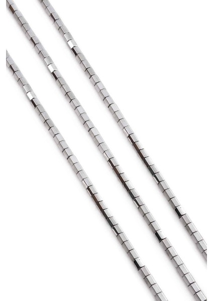 Hematit Doğal Taş Parlak Gümüş Beşgen Silindir Kesim 3X3MM Dizi fiyatları