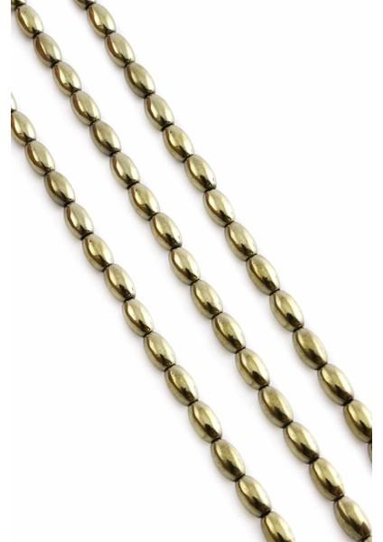 Hematit Doğal Taş Parlak Antik Sarı Arpa Kesim 5X8MM Dizi fiyatları