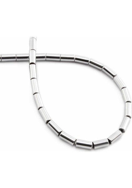 Hematit Doğal Taş Parlak Gümüş 4X8MM Dizi