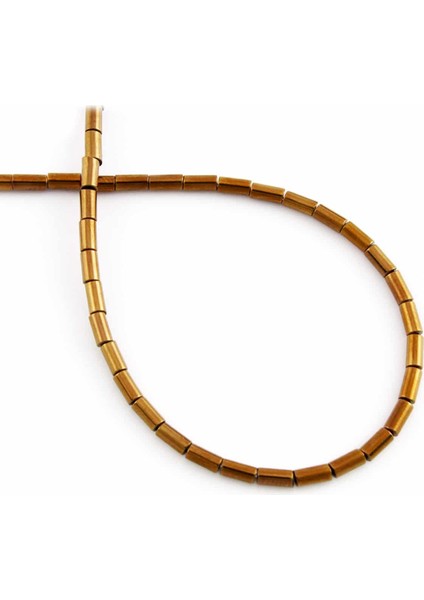 Hematit Doğal Taş Parlak Kahverengi Silindir Kesim 2X4MM Dizi