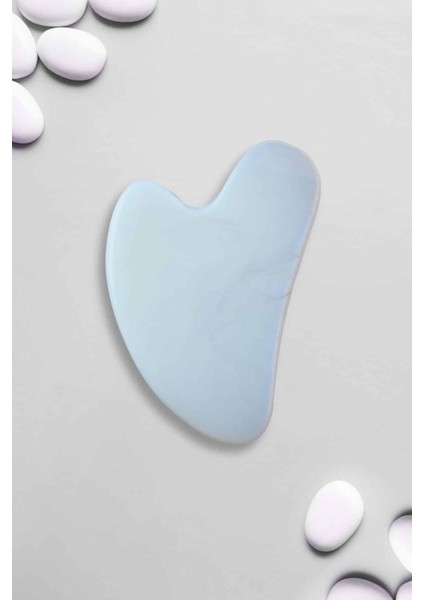 Opal Doğal Taş Gua Sha Kalp Yüz Masaj Aleti