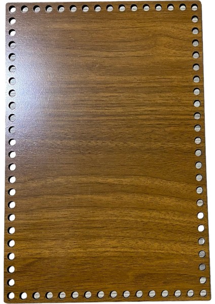Ahşap Dikdörtgen Sepet Tepsi Tabanı 35X25 cm Ceviz Çift Yüz 3 mm Mdf