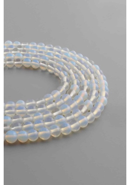 Opal Doğal Taş Parlak Şeffaf Küre Kesim 6mm Dizi