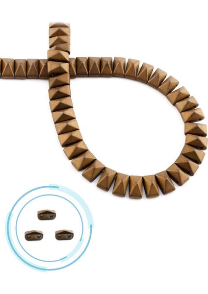 Hematit Doğal Taş Mat Kahverengi 8X5MM Dizi
