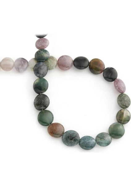 Hint Akik Doğal Taş Daire Kesim 10MM Dizi