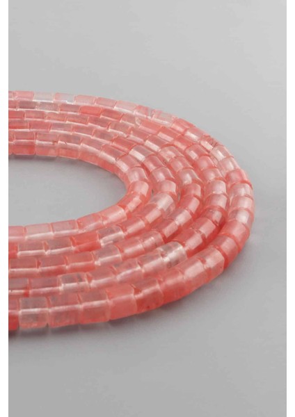 Gül Kuvars Doğal Taş Silindir Kesim 6X6MM Dizi