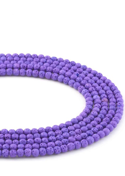Lav Taşı Doğal Taş Mat Mor Küre Kesim 4mm Dizi
