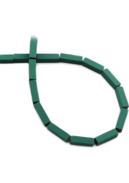 Hematit Doğal Taş Mat Haki Yeşil Dikdörtgen Kesim 4X13MM Dizi