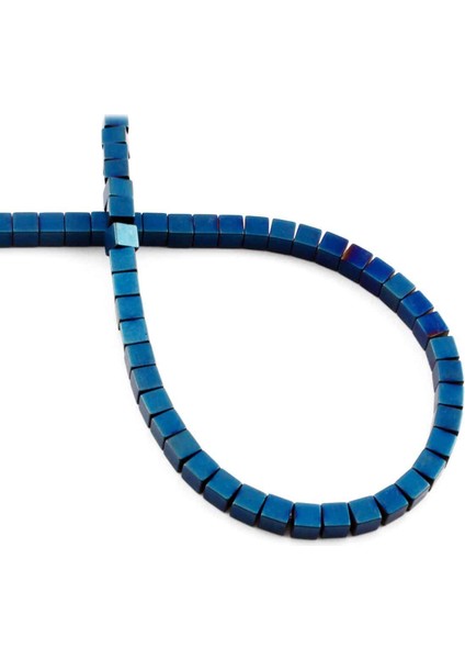 Hematit Doğal Taş Mat Mavi 4X4MM Dizi