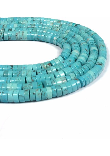 Turkuaz Doğal Taş Parlak Dore Kesim 6X3MM Dizi