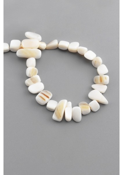 Sedef Doğal Taş Parlak Kırık Beyaz Amorf Kesim 12X7MM Dizi [ab+]