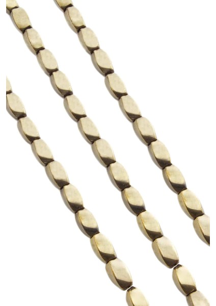 Hematit Doğal Taş Parlak Antik Sarı Burgulu Dikdörtgen Kesim 6X12MM Dizi fiyatları