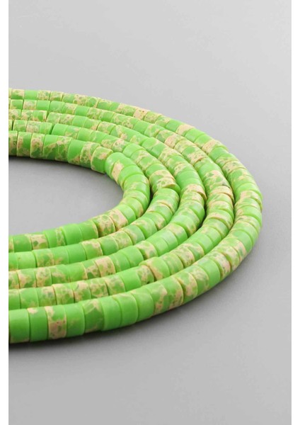 Varisit Doğal Taş Parlak Yeşil Dore Kesim 6X3MM Dizi