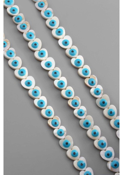 Sedef Doğal Taş Parlak Mavi Kalp Kesim 10X3MM Dizi [ab+] fiyatları