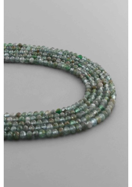 Akuamarin Doğal Taş Parlak Küre Kristal Kesim 3mm Dizi
