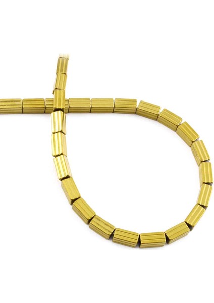 Hematit Doğal Taş Parlak Gold 4X8MM Dizi