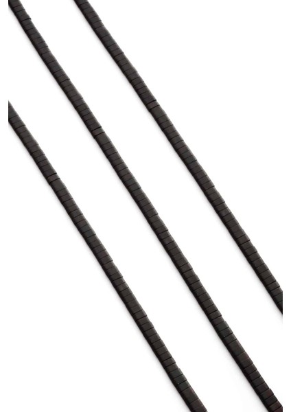 Hematit Doğal Taş Mat Siyah Çift Delikli 4X2MM Dizi fiyatları