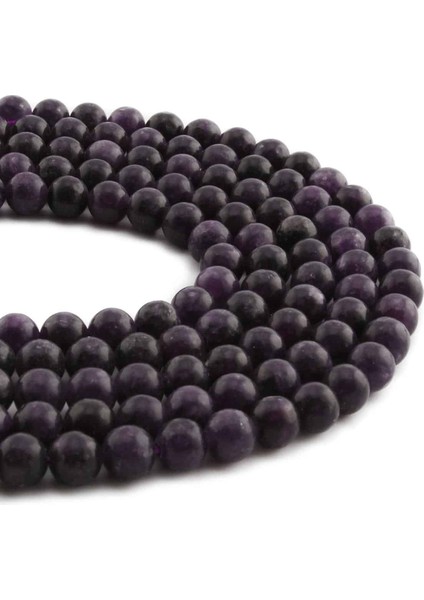 Lepidolit Doğal Taş Parlak Küre Kesim 6mm Dizi