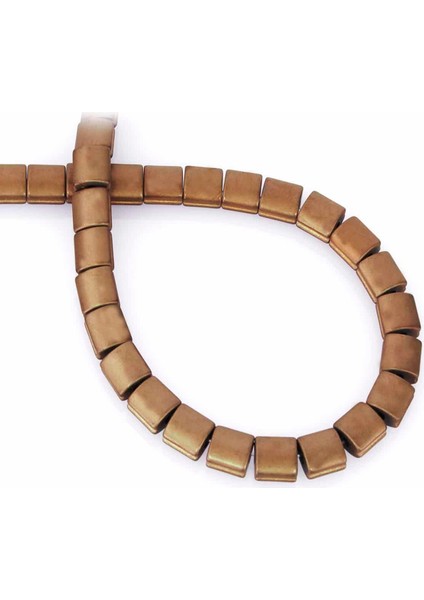 Hematit Doğal Taş Mat Kahverengi Kare Kesim 7X7MM Dizi