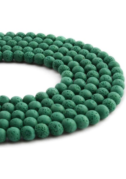 Lav Taşı Doğal Taş Mat Koyu Yeşil Küre Kesim 6mm Dizi