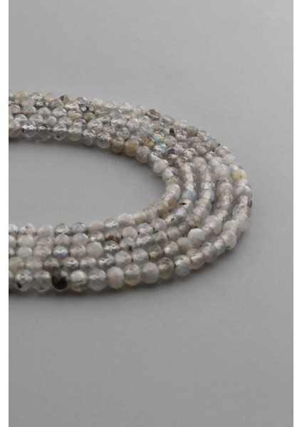 Labradorit Doğal Taş Parlak Küre Faset Kristal Kesim 3mm Dizi