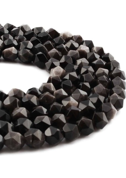 Silver Obsidyen Doğal Taş Küre Kesim 8mm Dizi