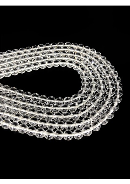 Kristal Kuvars Doğal Taş Parlak Küre Kesim 8mm Dizi fiyatları