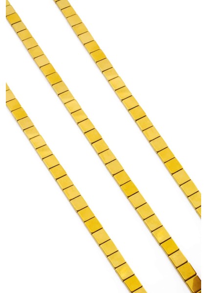 Hematit Doğal Taş Parlak Gold 6X6MM Dizi