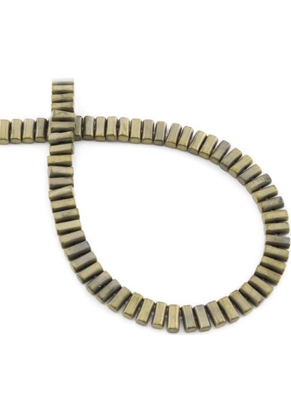 Hematit Doğal Taş Mat Antik Sarı Tek Delikli Dikdörtgen Kesim 3X5MM Dizi