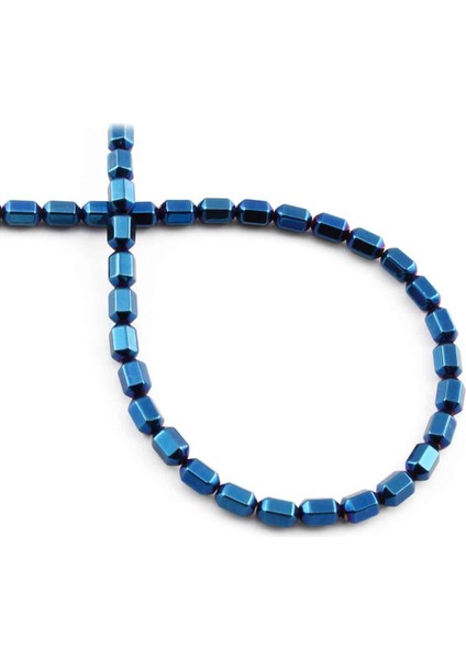 Hematit Doğal Taş Parlak Mavi 4X6MM Dizi