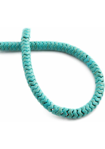 Turkuaz Sıkma Doğal Taş Mavi Rondela Kesim 6X3MM Dizi