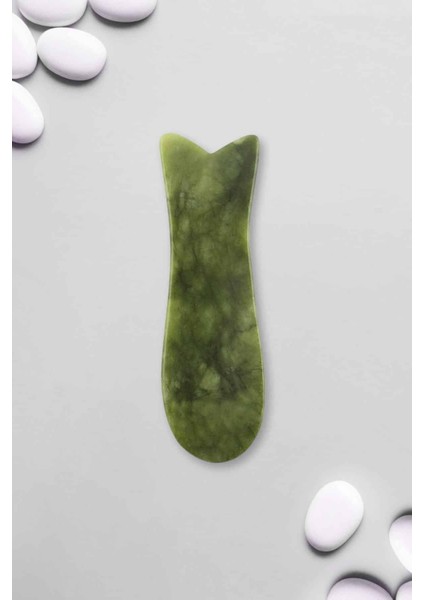 Yeşim Doğal Taş Gua Sha Balık Kesim Yüz Masaj Aleti