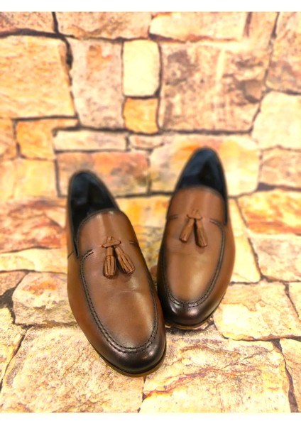 1305 Erkek Taba Püsküllü Klasik Babet Ayakkabı fiyatları