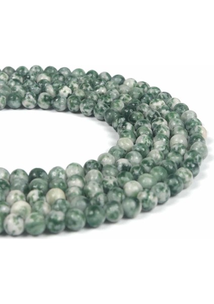 Jasper Doğal Taş Yeşil Küre Kesim 4mm Dizi
