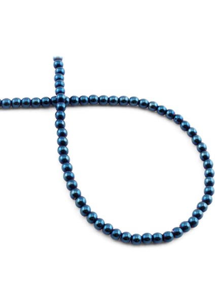 Hematit Doğal Taş Parlak Mavi 3mm Dizi