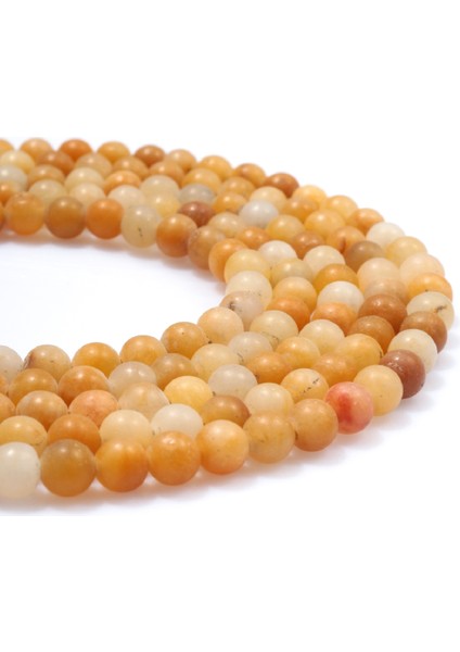 Akik Doğal Taş Mat Sarı Küre Kesim 6mm Dizi fiyatları