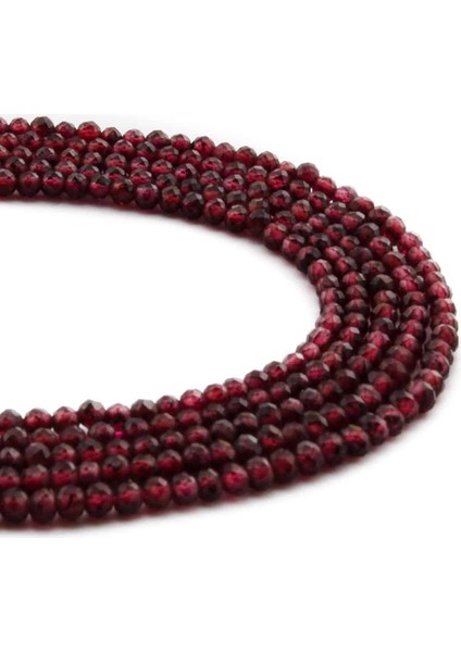 Garnet Doğal Taş Parlak Küre Kristal Kesim 2mm Dizi