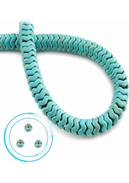 Turkuaz Sıkma Doğal Taş Mavi Rondela Kesim 8X3MM Dizi