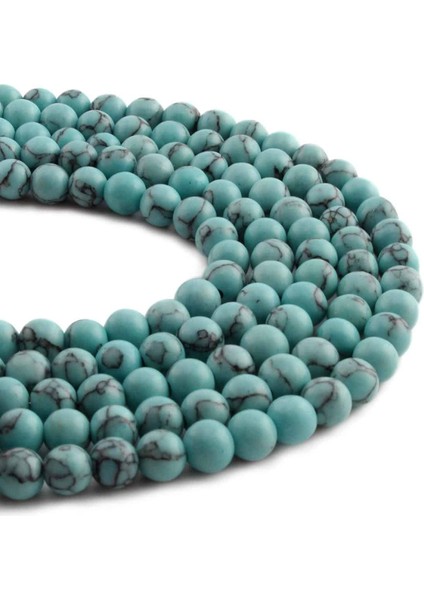 Sıkma Turkuaz Parlak Açık Mavi Küre Kesim 6mm Dizi